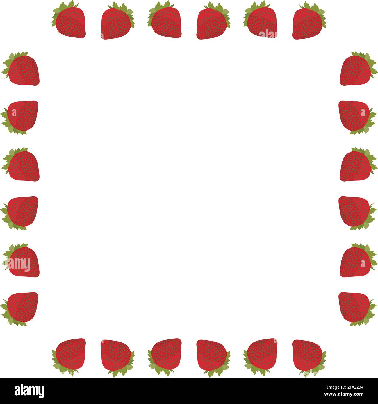 frutta di fragola isolata su bianco Illustrazione Vettoriale