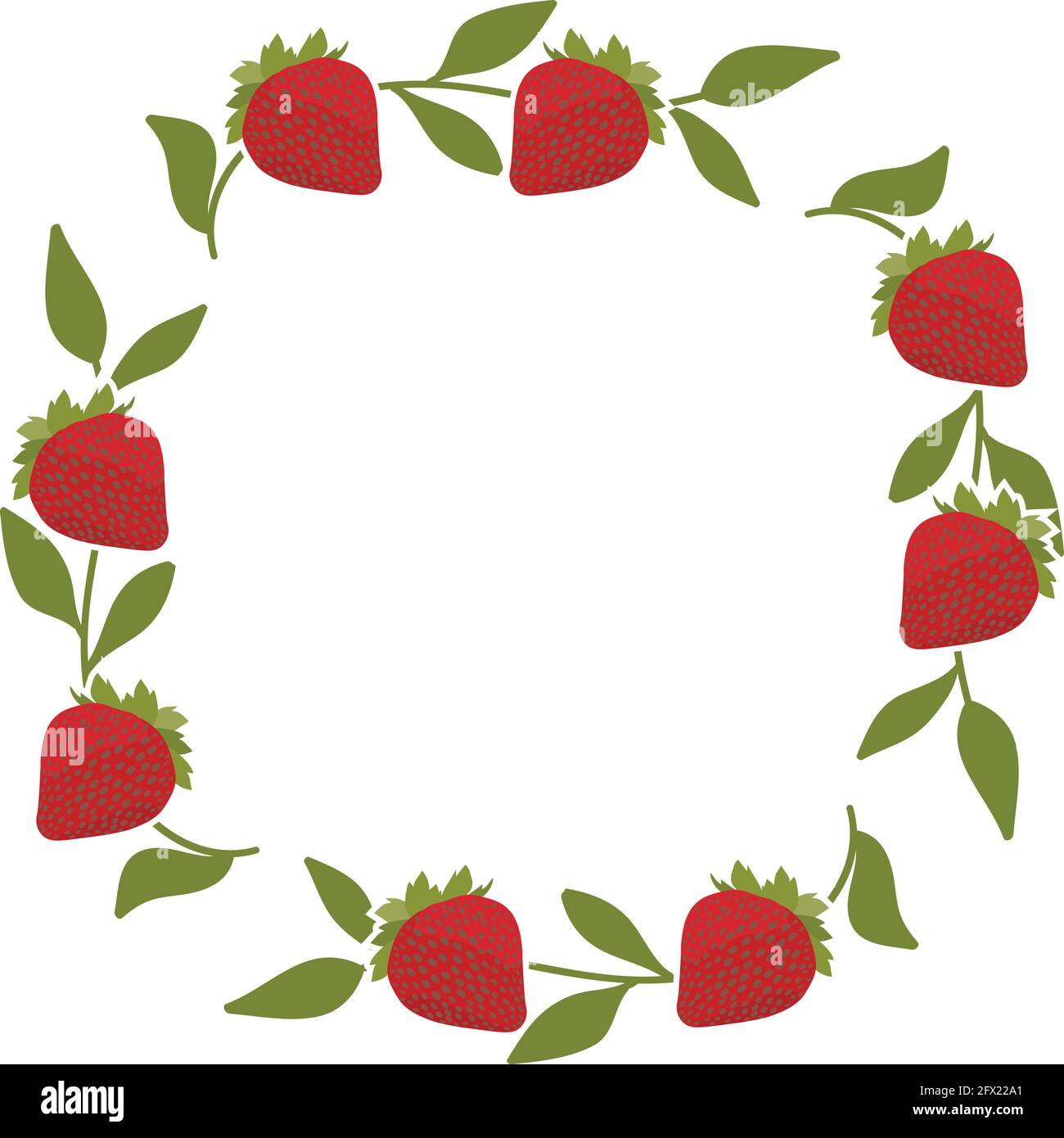 frutta di fragola isolata su bianco Illustrazione Vettoriale