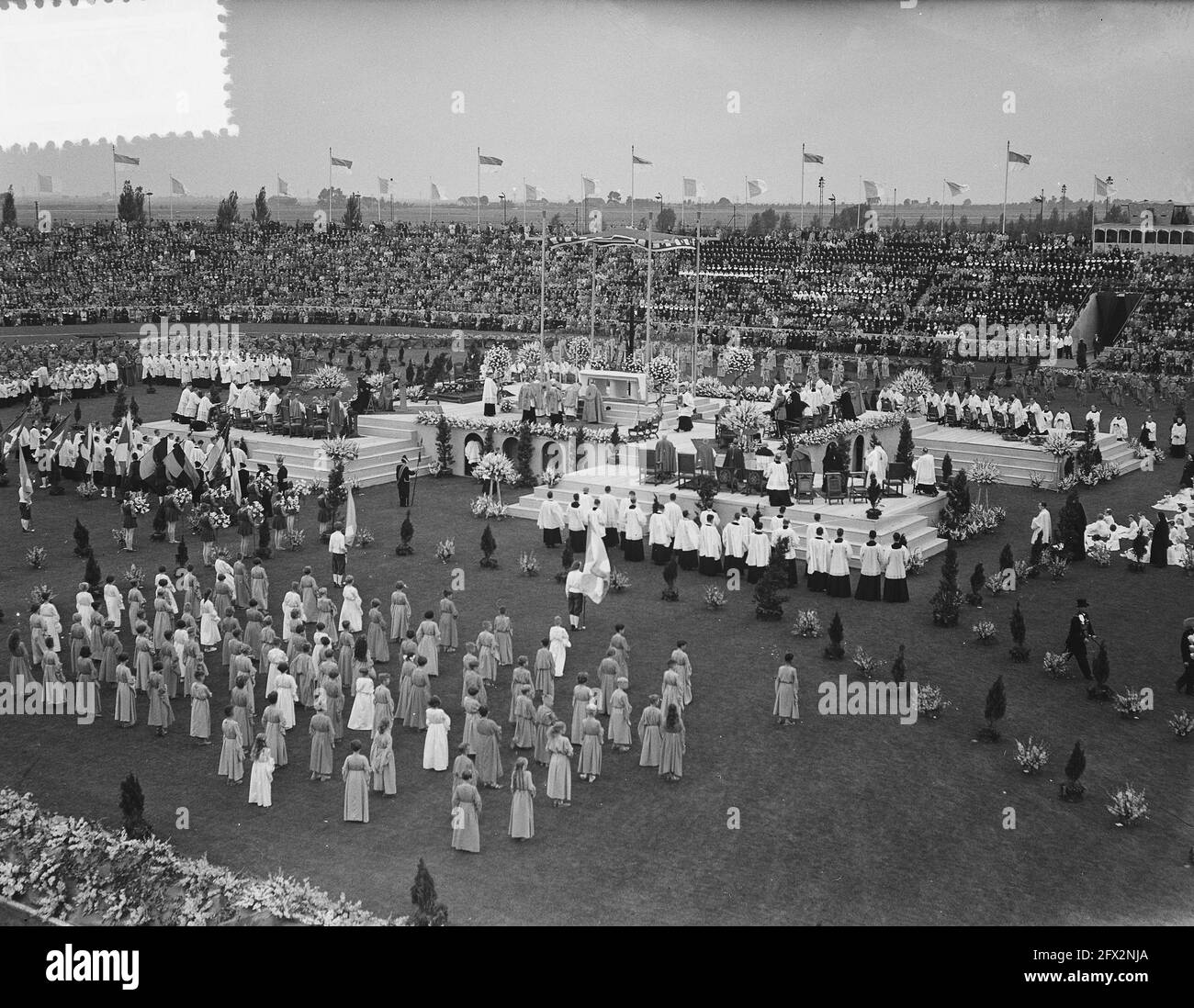 Homage Den Bosch Stadium, recensioni Maria game, 22 agosto 1954, PANORAMICA, GIOCO, stadi, Paesi Bassi, foto agenzia stampa del XX secolo, notizie da ricordare, documentario, fotografia storica 1945-1990, storie visive, Storia umana del XX secolo, che cattura momenti nel tempo Foto Stock