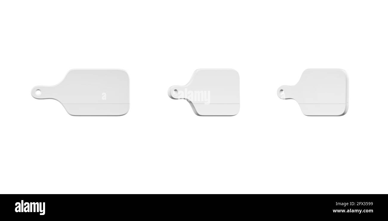 Mokup del tagliere isolato su sfondo bianco - rendering 3D Foto Stock