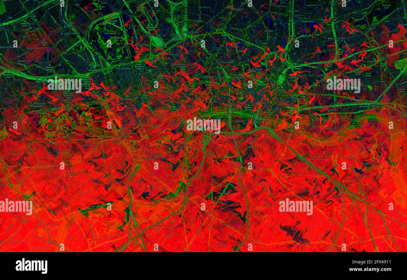 Disegni astratti colorati con linee Foto Stock