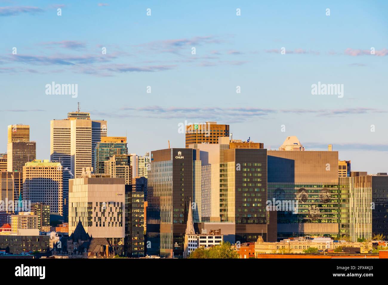 Splendida vista degli edifici moderni del centro di Montreal Foto Stock