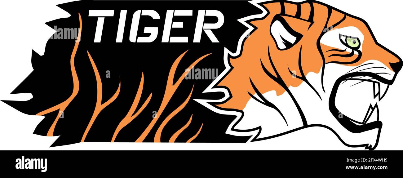 Sticker tiger Illustrazione Vettoriale