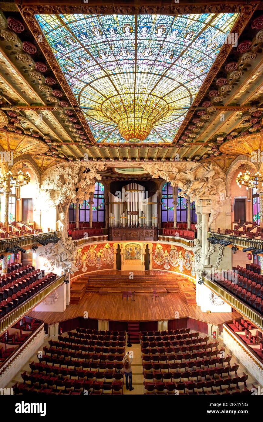 Barcellona. Catalogna. Spagna. Sala concerti Palau de la musica catalana Foto Stock