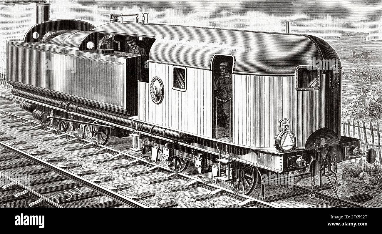 Locomotiva elettrica Jean Jacques Heilmann. Antica illustrazione del XIX secolo incisa da la Nature 1893 Foto Stock