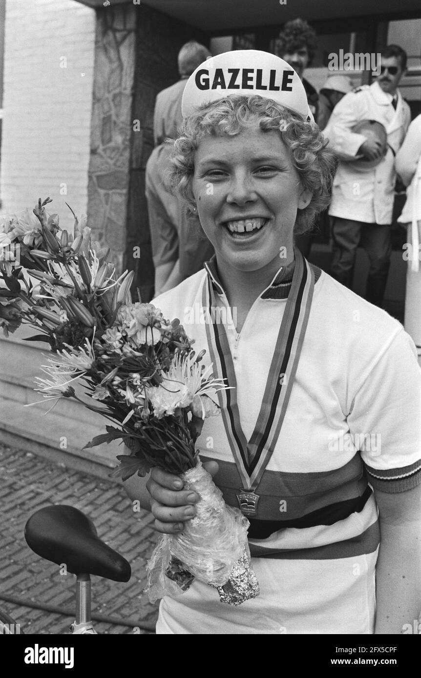 Campione del mondo Petra de Bruin nella maglia arcobaleno, 25 agosto 1979, onori, ritratti, Sport, corse in bicicletta, Paesi Bassi, foto agenzia stampa del XX secolo, notizie da ricordare, documentario, fotografia storica 1945-1990, storie visive, Storia umana del XX secolo, che cattura momenti nel tempo Foto Stock