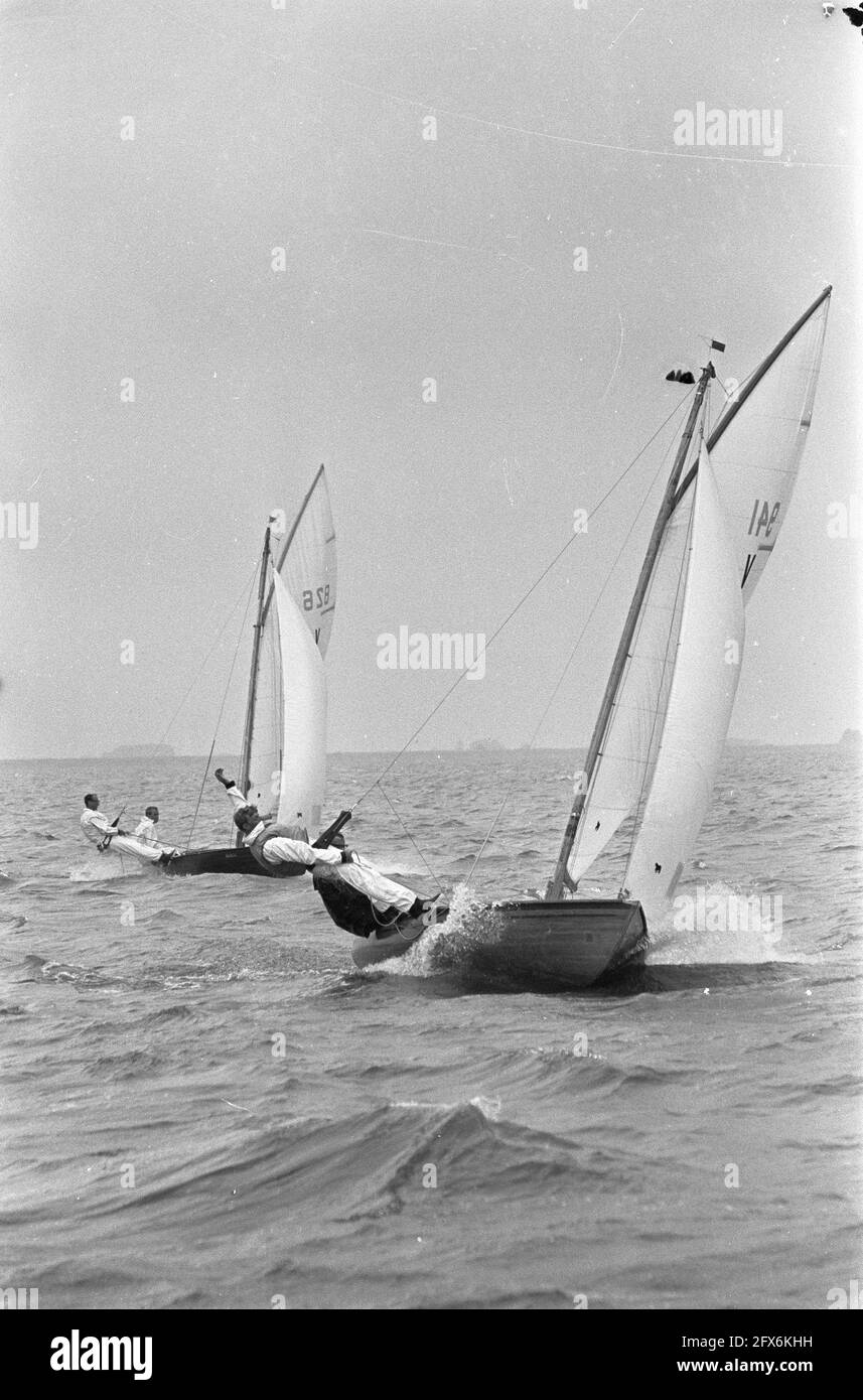 Hollandweek II Sailors in Action, 3 agosto 1967, Sails, Paesi Bassi, foto agenzia stampa del xx secolo, notizie da ricordare, documentario, fotografia storica 1945-1990, storie visive, Storia umana del XX secolo, che cattura momenti nel tempo Foto Stock
