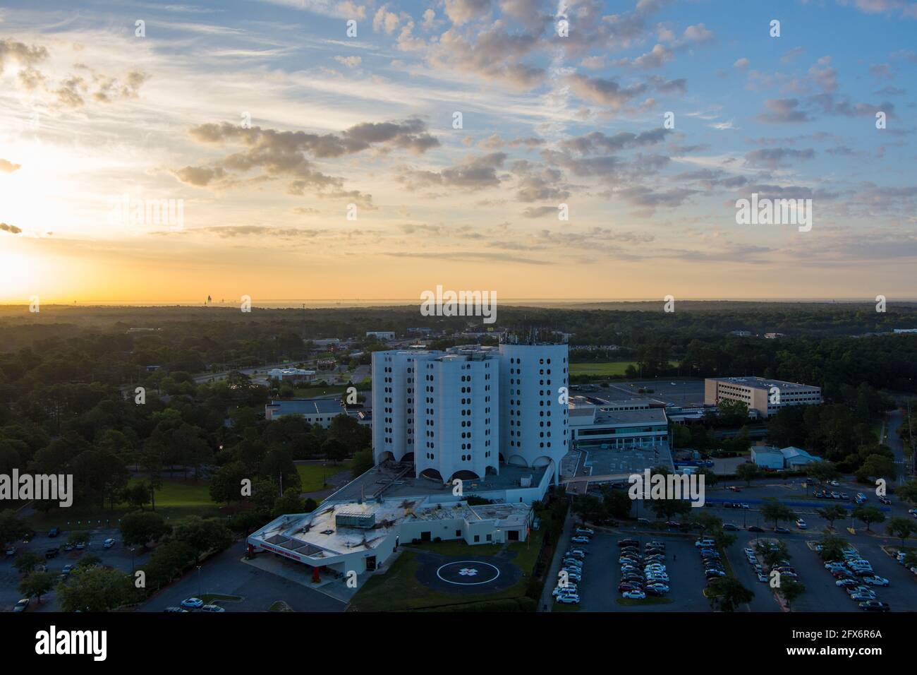 Ospedale Providence all'alba Foto Stock