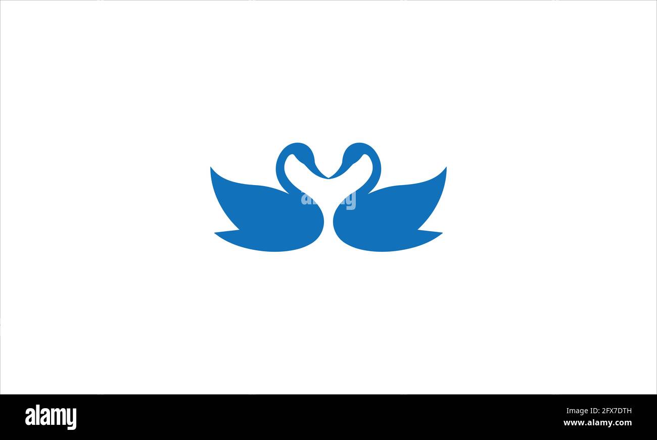 Immagine vettoriale del modello di design dei due loghi con icone Duck Illustrazione Vettoriale