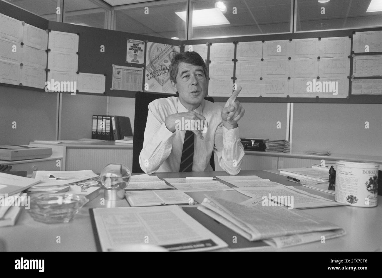 Jan van Duijn, Robeco, 29 settembre 1987, società di investimento, economia, finanza, Paesi Bassi, foto agenzia stampa del XX secolo, notizie da ricordare, documentario, fotografia storica 1945-1990, storie visive, Storia umana del XX secolo, che cattura momenti nel tempo Foto Stock