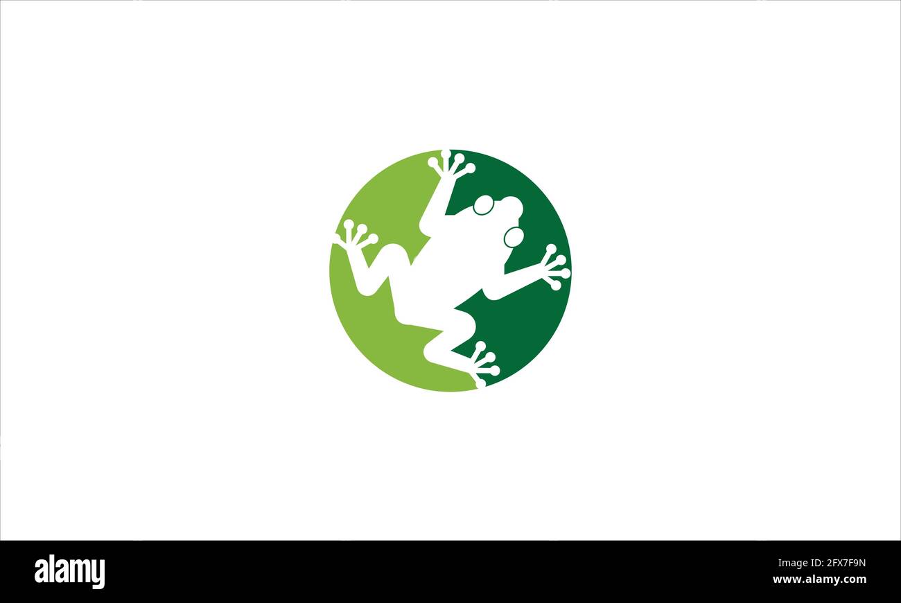 Icona della silhouette verde Frog immagine del modello vettoriale per la progettazione del logo Illustrazione Vettoriale