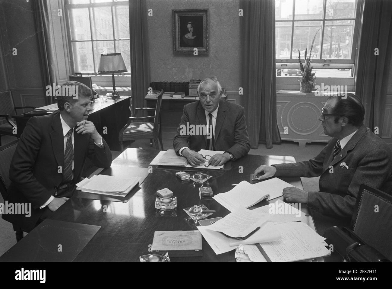 Cabinet Formation, Duisenberg, Ruppert and Burger, 25 aprile 1973, Formatori, Paesi Bassi, foto agenzia stampa del XX secolo, notizie da ricordare, documentario, fotografia storica 1945-1990, storie visive, Storia umana del XX secolo, che cattura momenti nel tempo Foto Stock