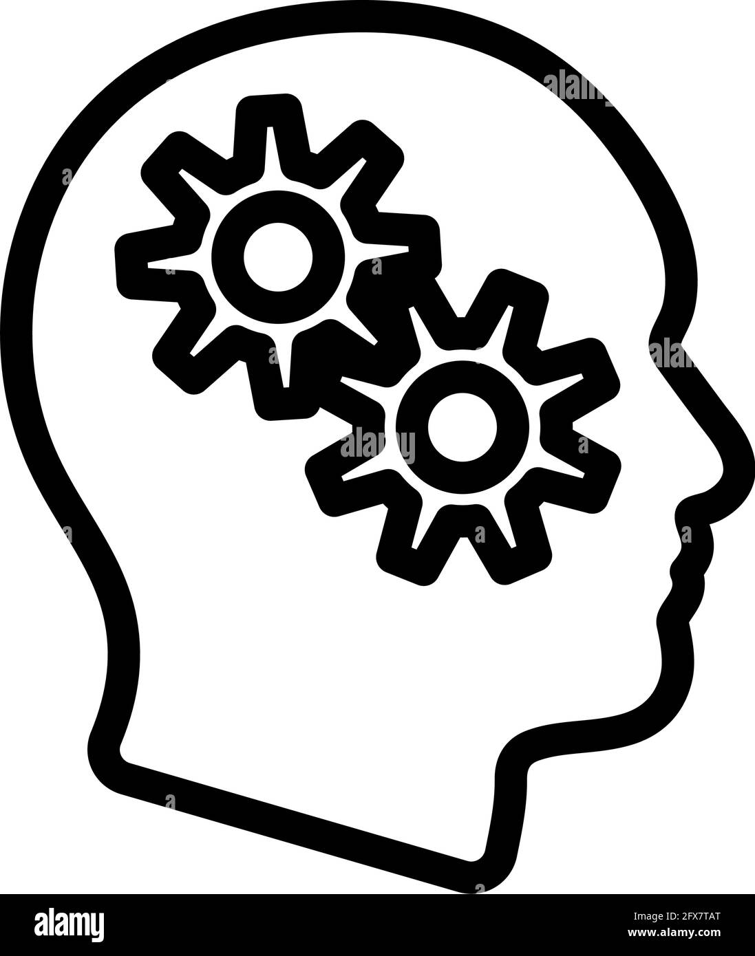 Icona di Brainstorm. Design del contorno in grassetto modificabile. Illustrazione vettoriale. Illustrazione Vettoriale