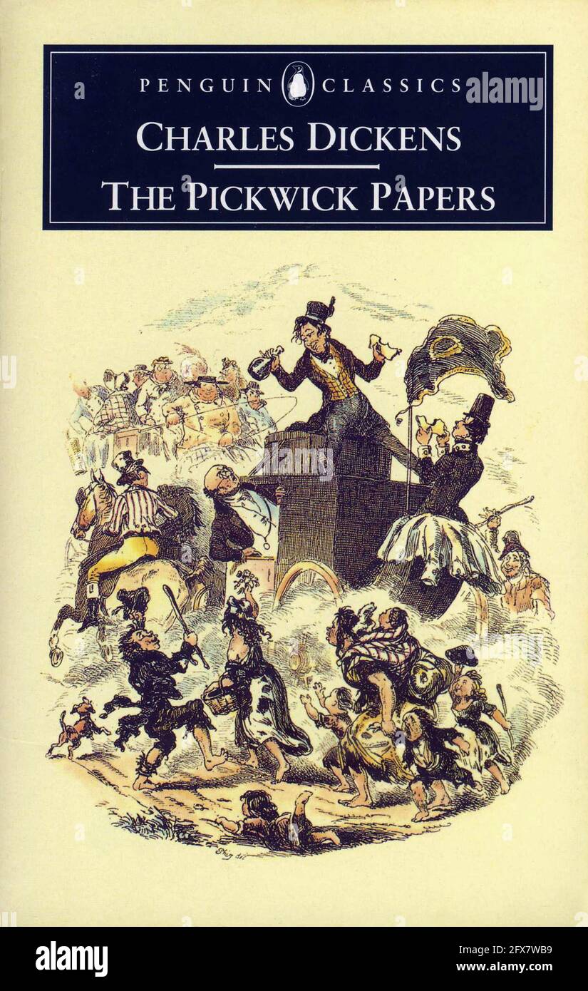 Copertina del libro. "The Pickwick Papers" di Charles Dickens. Foto Stock