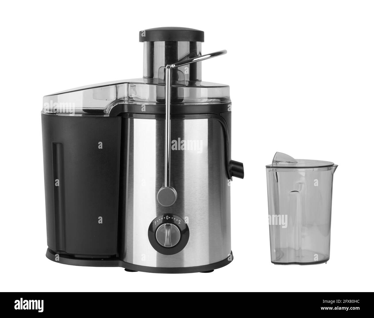 Centrifuga elettrica isolata su sfondo bianco Foto Stock