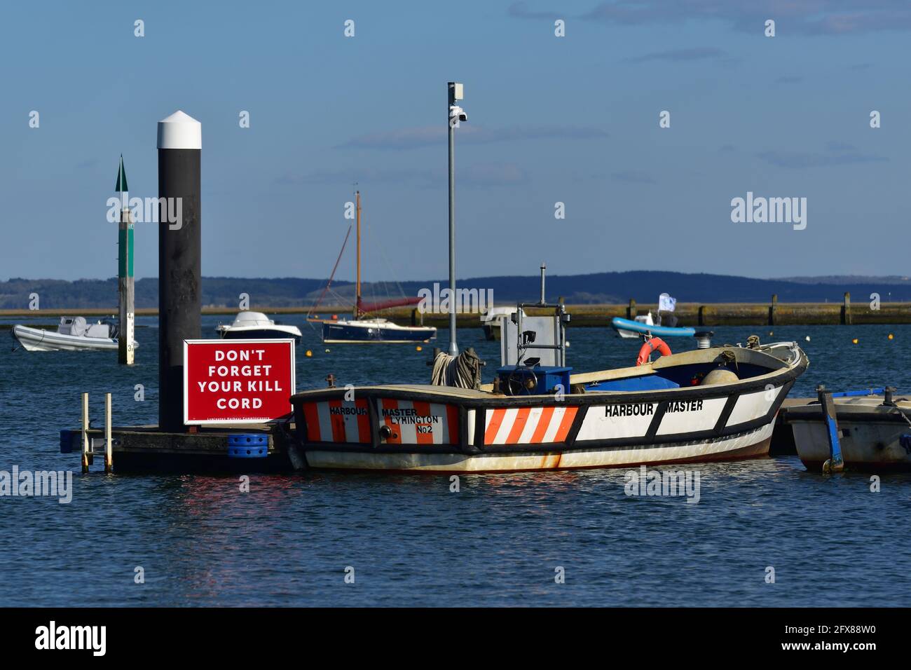 Lancio del Master di Lymington Harbor, Inghilterra Foto Stock