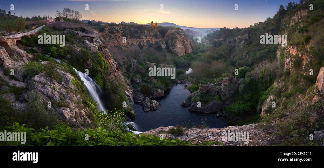 Salto de Chella all'alba (Valencia - Spagna) Foto Stock