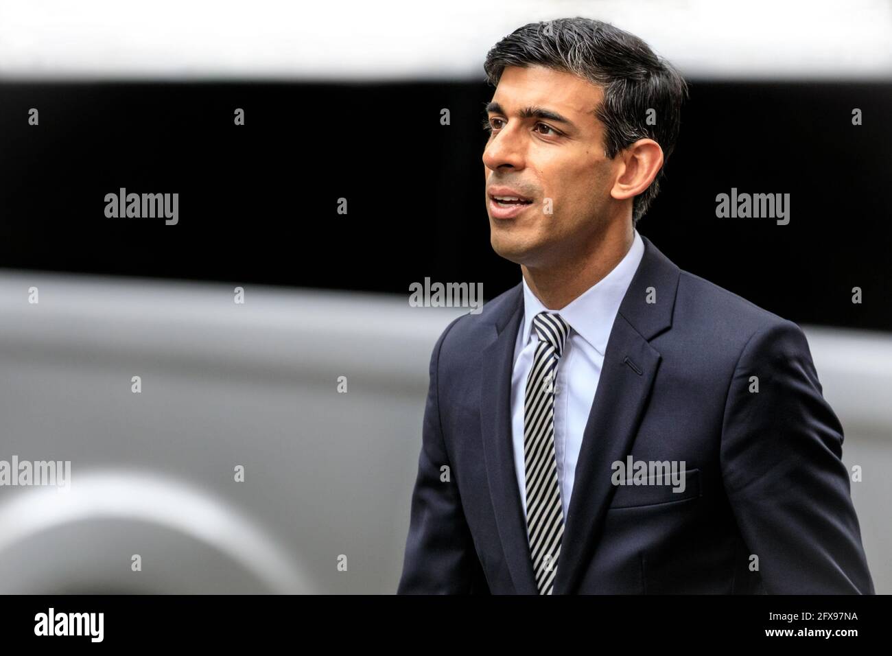 Rishi Sunak, deputato, politico del Partito conservatore britannico, Cancelliere dello scacchiere, Downing Street, Londra, Regno Unito Foto Stock