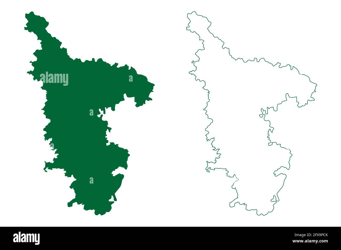 Distretto di Kolhapur (Stato di Maharashtra, Divisione di Pune, Repubblica dell'India) illustrazione vettoriale della mappa, schizzo scribbling mappa di Kolhapur Illustrazione Vettoriale