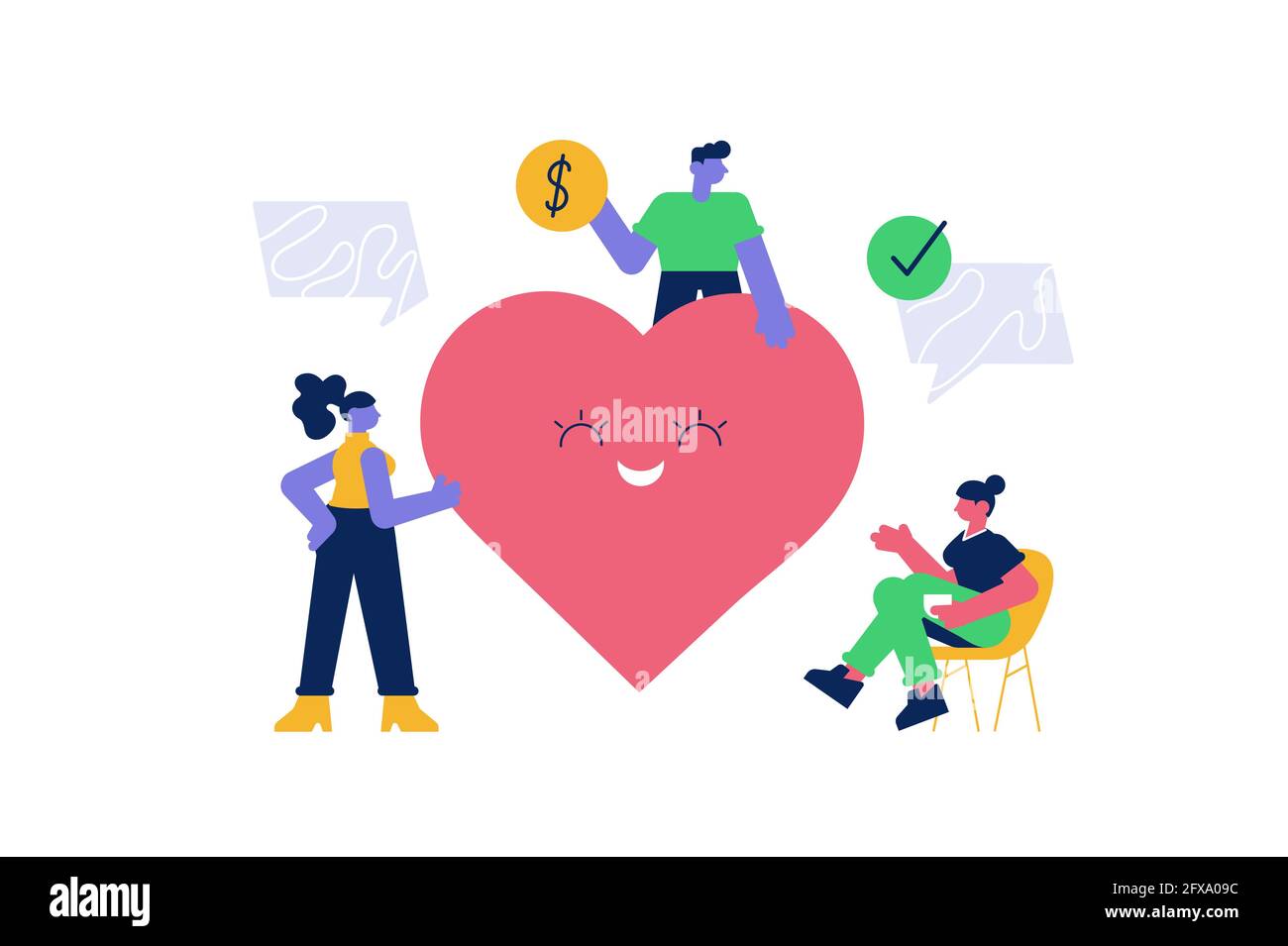 Fondazioni di donazione e di beneficenza per gli aiuti umanitari Illustrazione Vettoriale