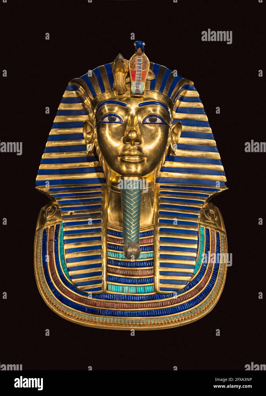 Replica della maschera di sepoltura del faraone egiziano tutankhamon Foto Stock