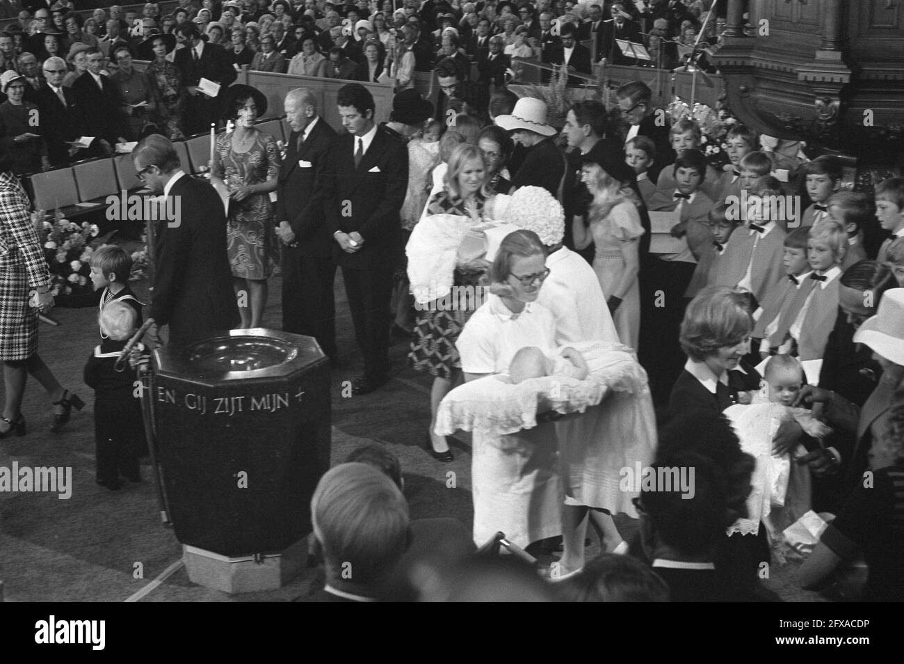 Battesimo del principe Pieter Christiaan ad Apeldoorn, 3 settembre 1972, cerimonie di Natale, Paesi Bassi, foto agenzia stampa del xx secolo, notizie da ricordare, documentario, fotografia storica 1945-1990, storie visive, Storia umana del XX secolo, che cattura momenti nel tempo Foto Stock