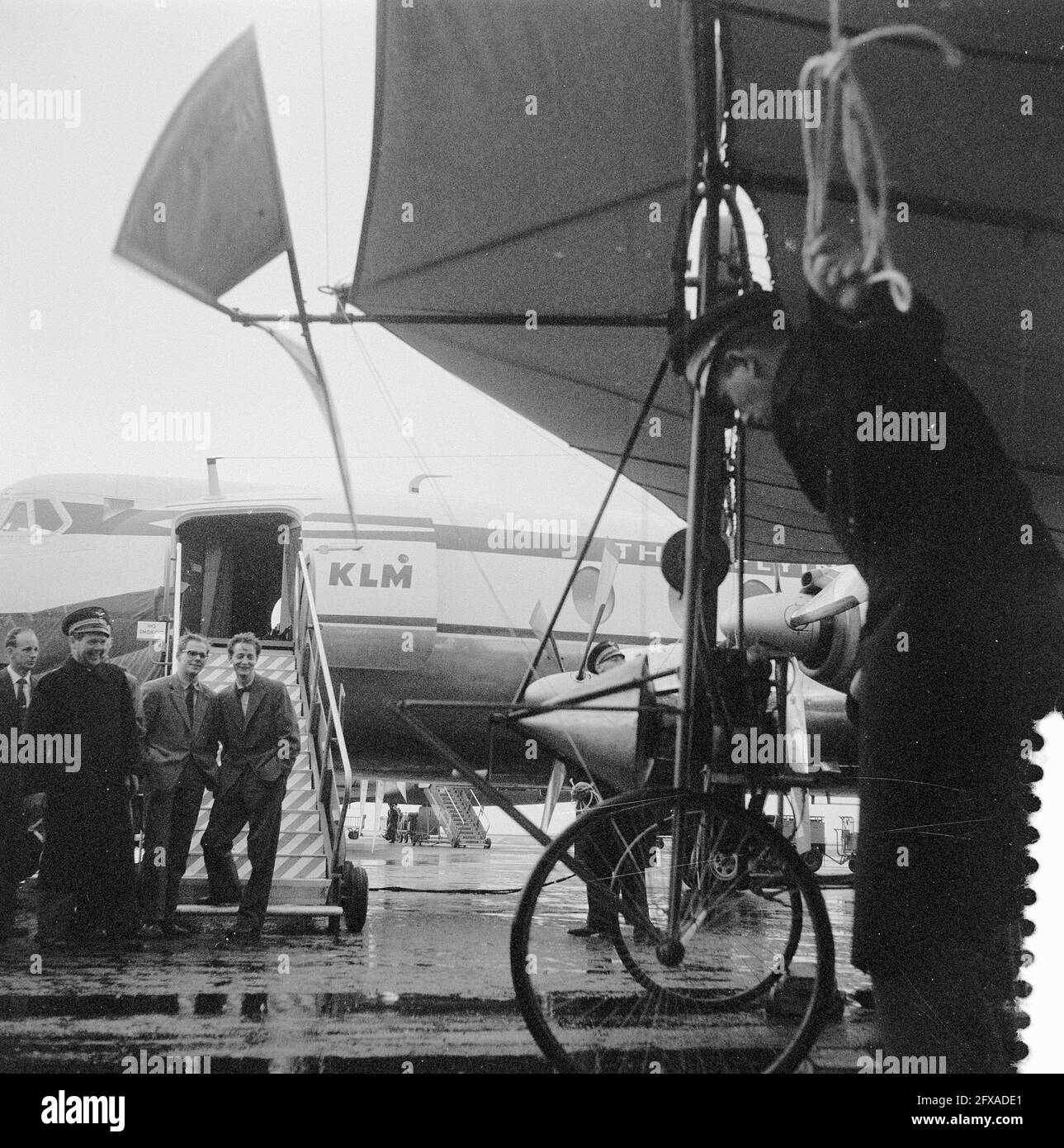 Doping KLM Aircraft Ellehammer a Copenaghen, 11 settembre 1957, battesimi, Paesi Bassi, foto agenzia stampa del xx secolo, notizie da ricordare, documentario, fotografia storica 1945-1990, storie visive, Storia umana del XX secolo, che cattura momenti nel tempo Foto Stock