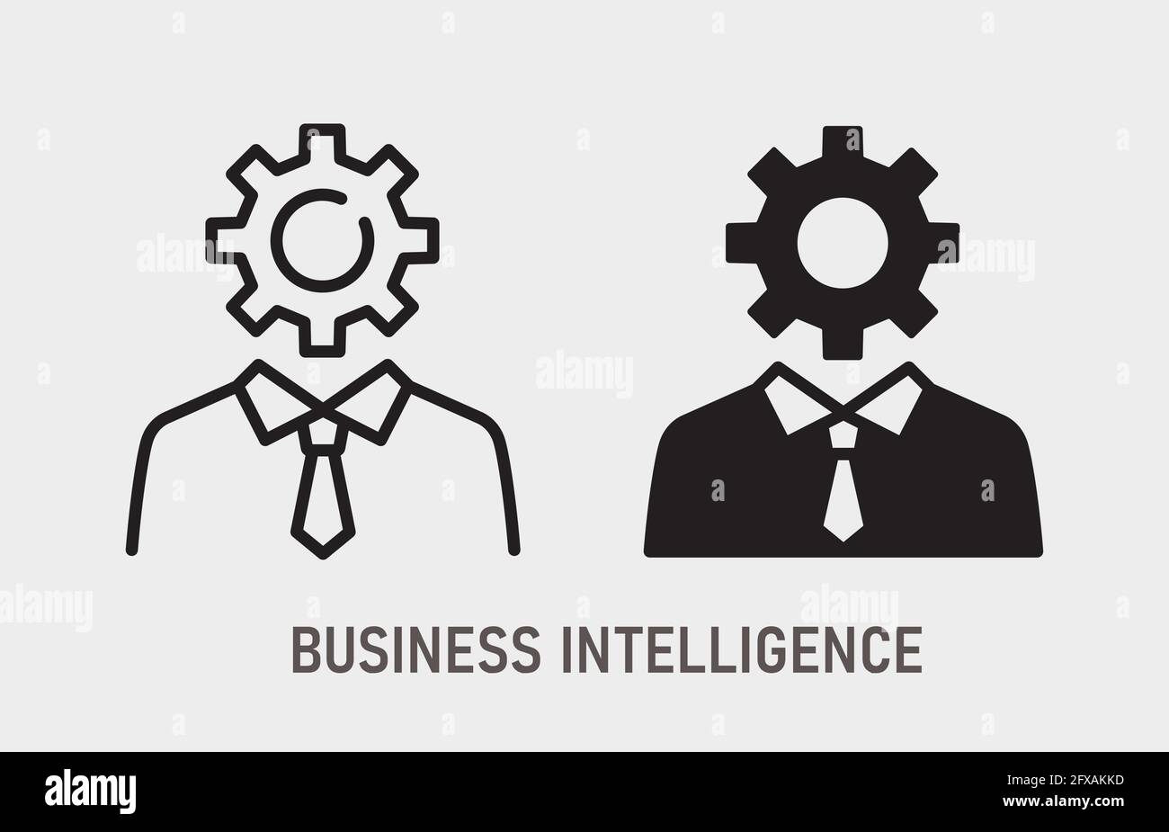 Icona Business Intelligence. Illustrazione vettoriale isolata in bianco. Illustrazione Vettoriale