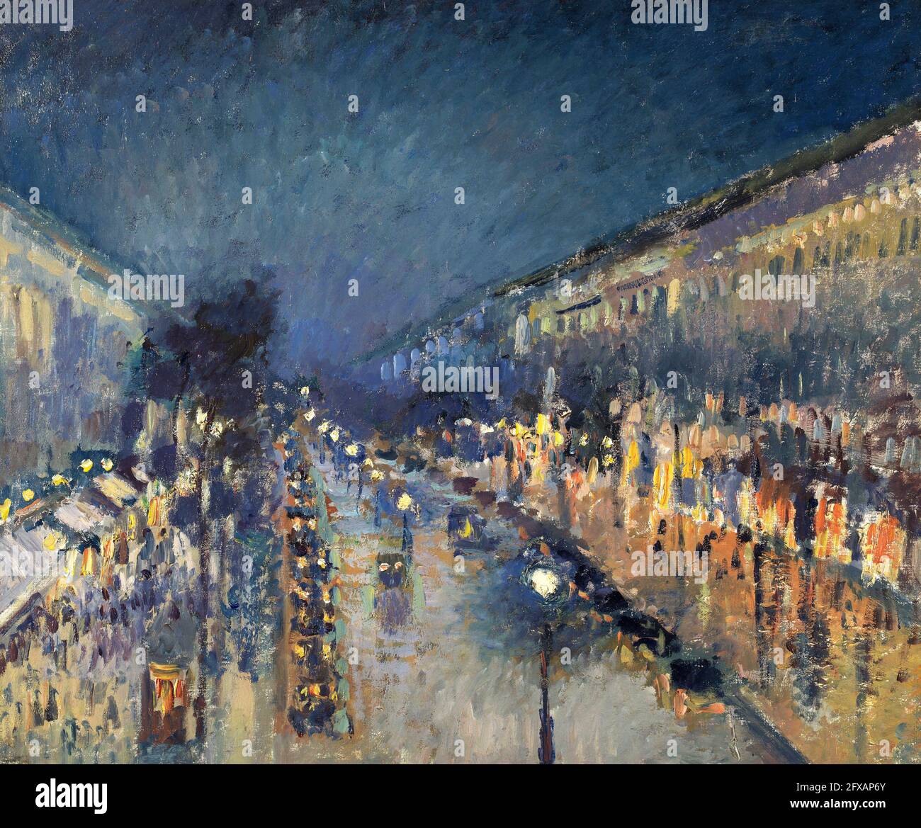 Pissarro. Dipinto intitolato 'il Boulevard Montmartre di notte' di Camille Pissarro (1830-1903), olio su tela, 1897 Foto Stock