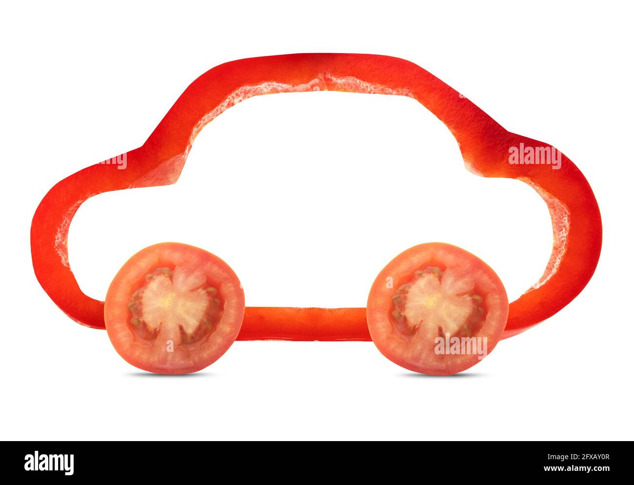 Auto vegetale isolata su bianco. Foto Stock