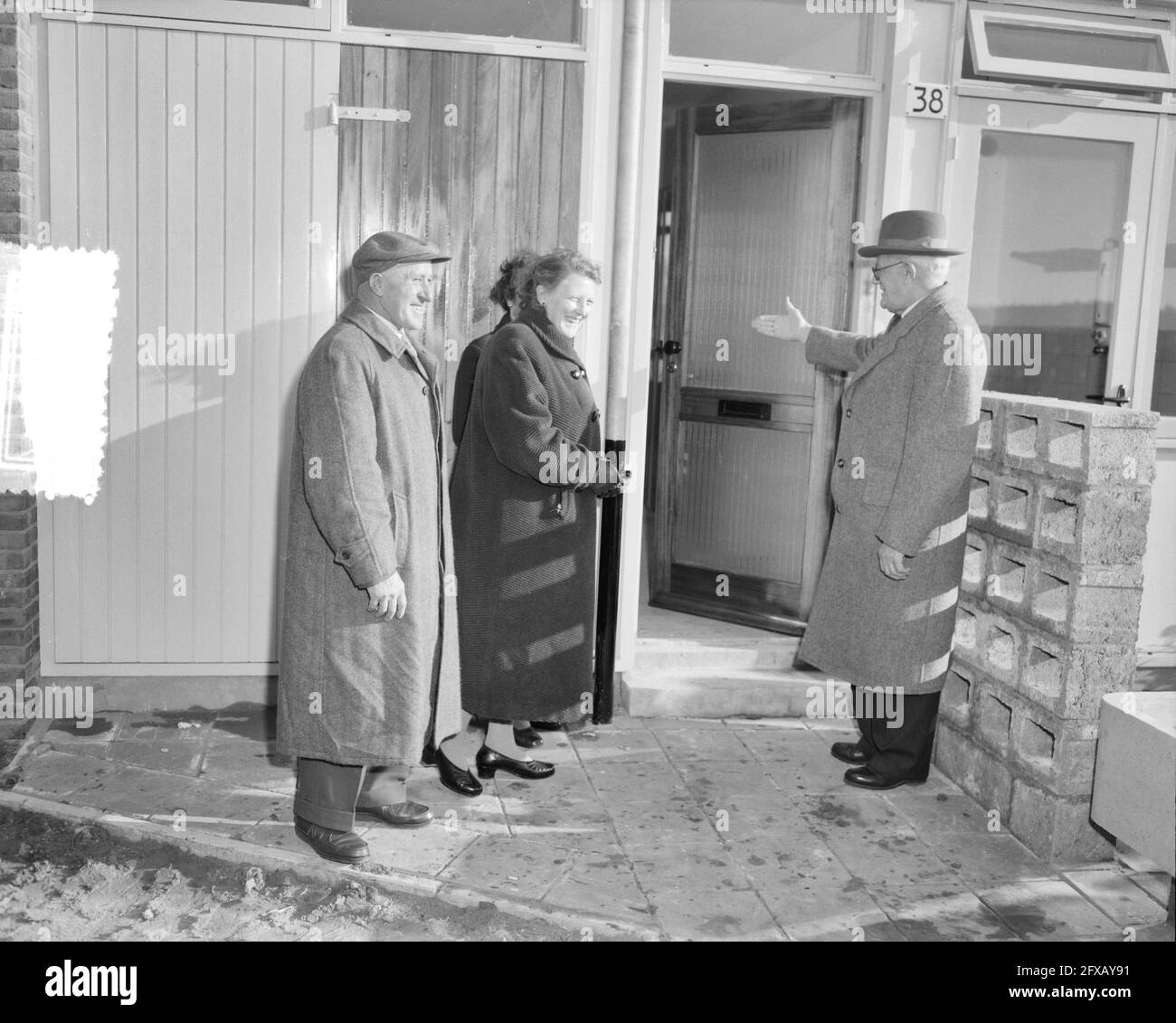 Primi abitanti Digna Johannapolder Rotterdam, 2 marzo 1957, abitanti, Paesi Bassi, foto agenzia stampa del xx secolo, notizie da ricordare, documentario, fotografia storica 1945-1990, storie visive, Storia umana del XX secolo, che cattura momenti nel tempo Foto Stock