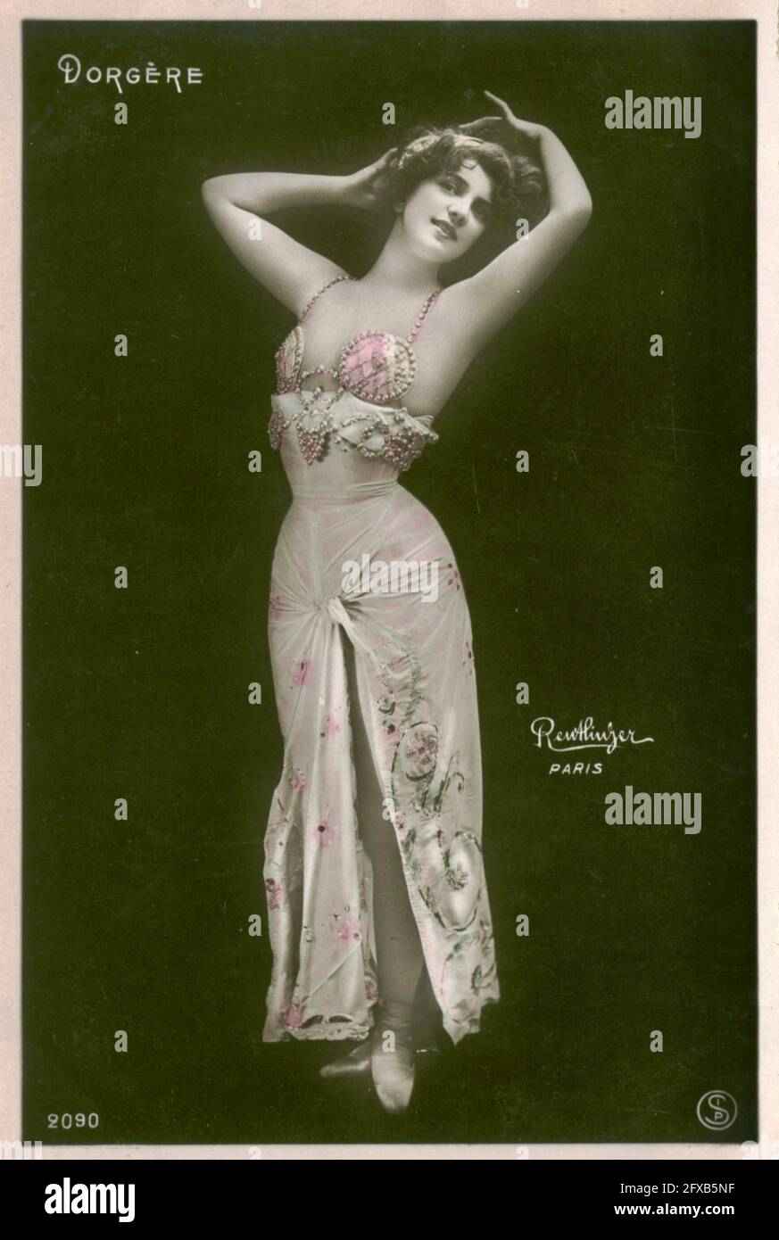 Léopold-Émile Reutlinger fotografia d'epoca di Arlette Dorgère attrice, cantante e ballerina francese. Foto Stock
