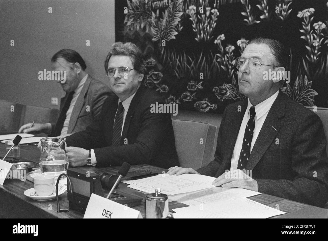 Camera pensionistica d'insediamento del segretario di Stato De Graaf presidente destro Dek. no 7 drs. A. W. Dek, 20 settembre 1984, installazioni, Paesi Bassi, foto agenzia stampa del xx secolo, notizie da ricordare, documentario, fotografia storica 1945-1990, storie visive, Storia umana del XX secolo, che cattura momenti nel tempo Foto Stock