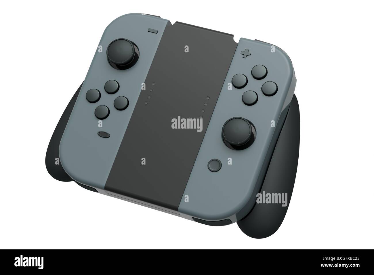 Controller portatili per videogiochi collegati al touch screen su bianco sfondo Foto Stock