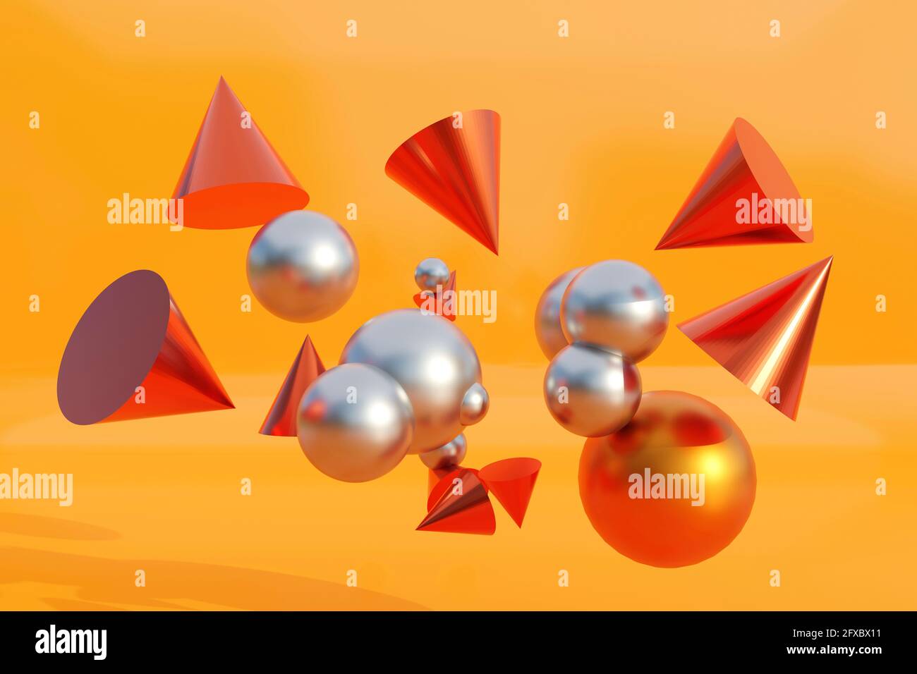 Illustrazione 3D delle forme geometriche Foto Stock