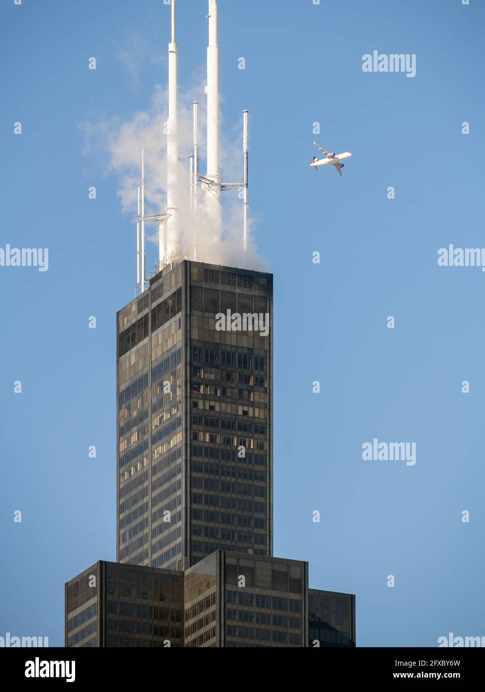 Cima della Sears Tower Foto Stock