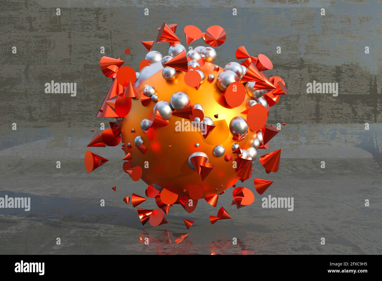 Illustrazione 3D delle forme geometriche Foto Stock