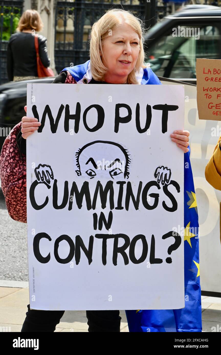 Protesta contro il governo Tory, Parliament Square, Westminster, Londra. REGNO UNITO Foto Stock