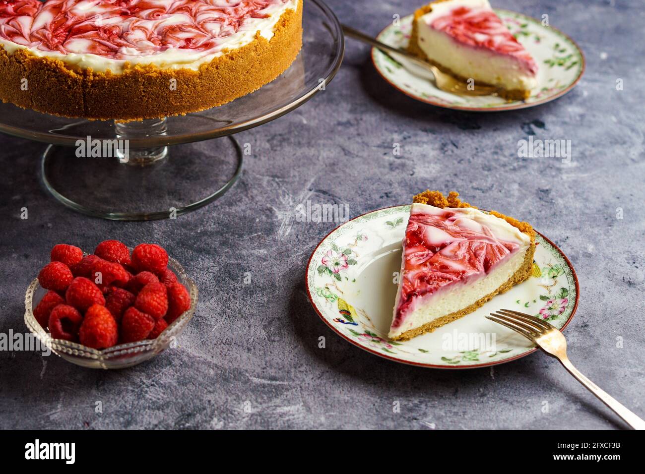 Cheesecake Swirl Raspberry Foto Stock