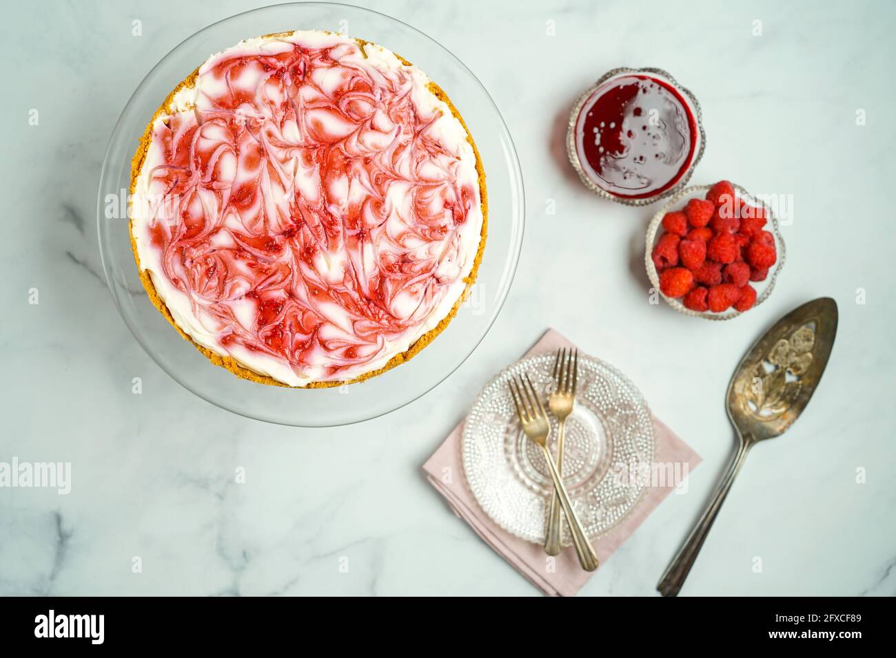 Cheesecake Swirl Raspberry Foto Stock