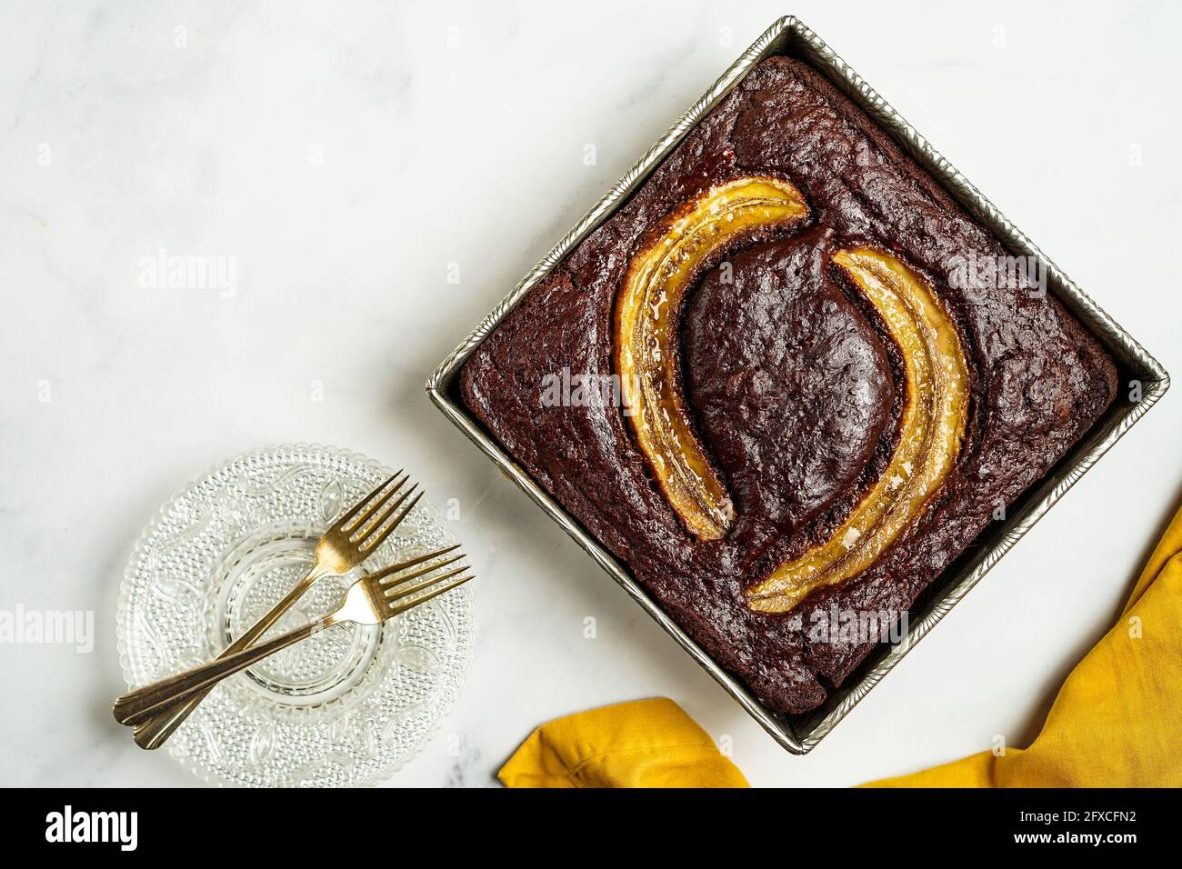 Pane di banana al cioccolato Foto Stock
