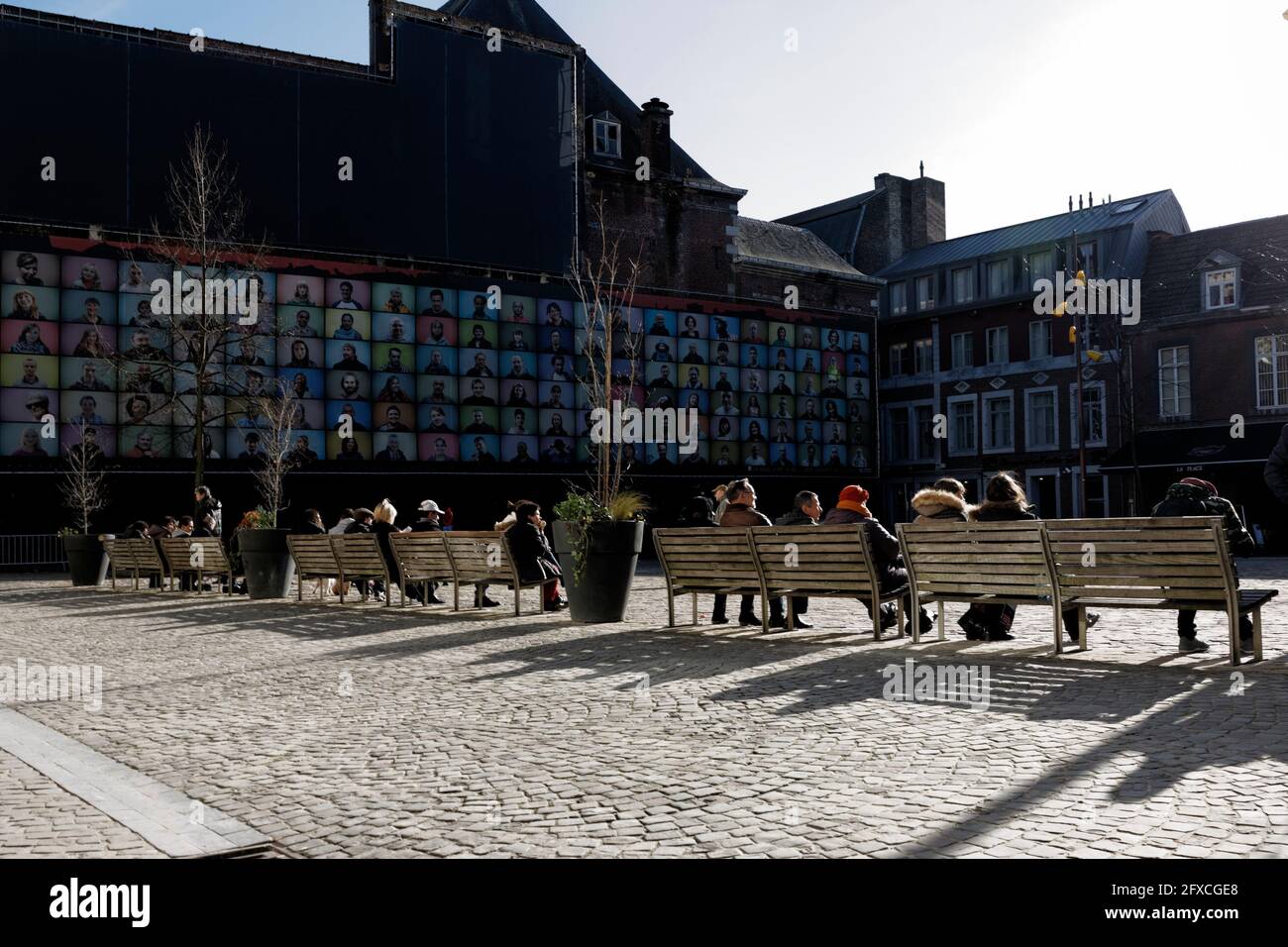 Place Saint-Étienne, Liegi, Belgique Foto Stock