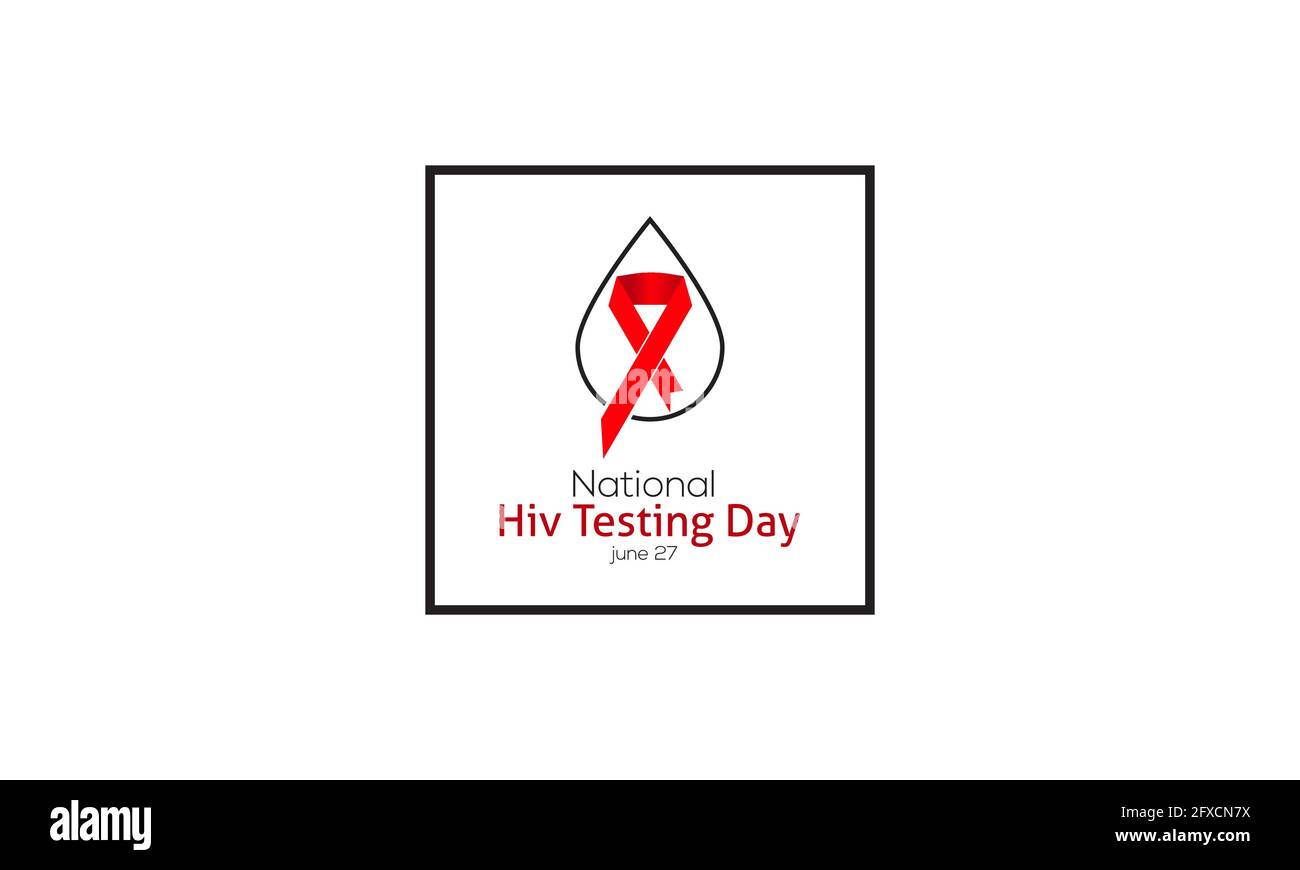 Il National HIV Testing Day Vactor Banner osservato il 27 giugno di ogni anno. HIV/Aids Testing Awareness Campaign sfondo vettoriale, Banner, Poster, Card TEM Illustrazione Vettoriale