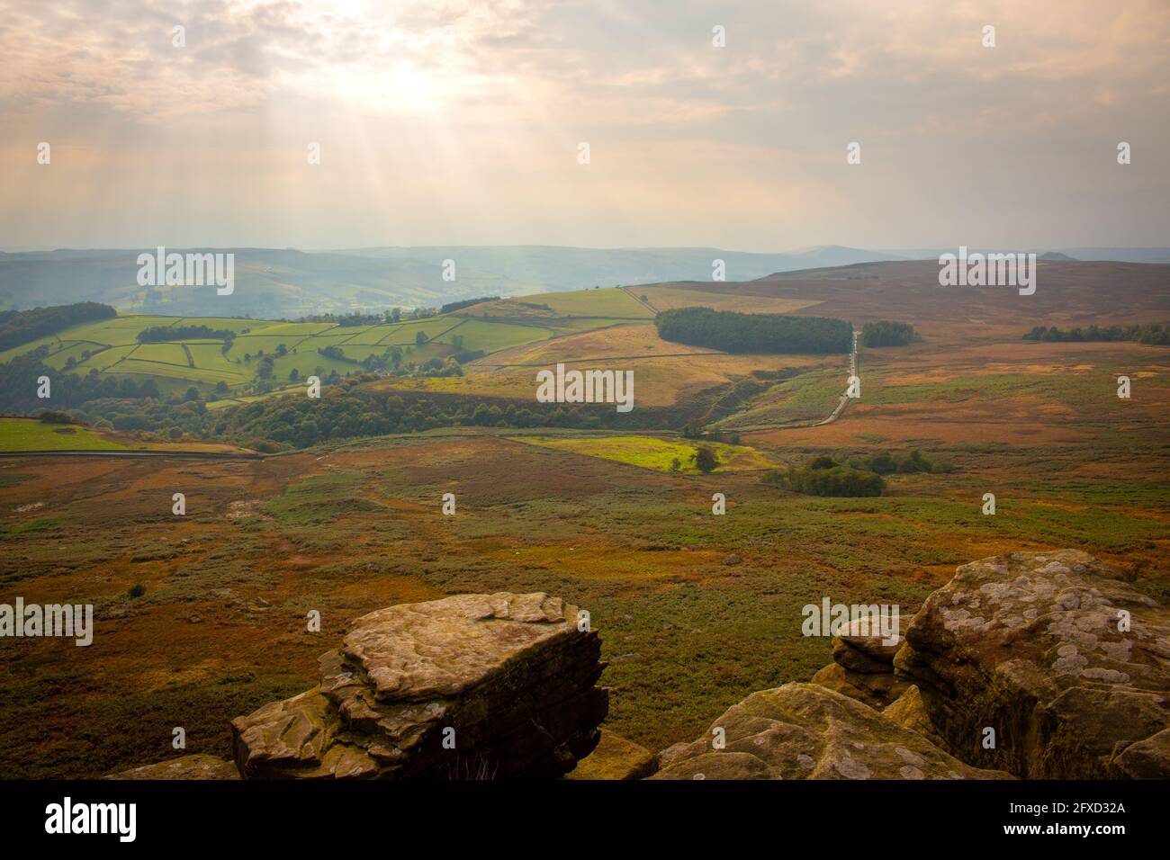 Sunset in Peak District, Regno Unito, settembre 2017 Foto Stock