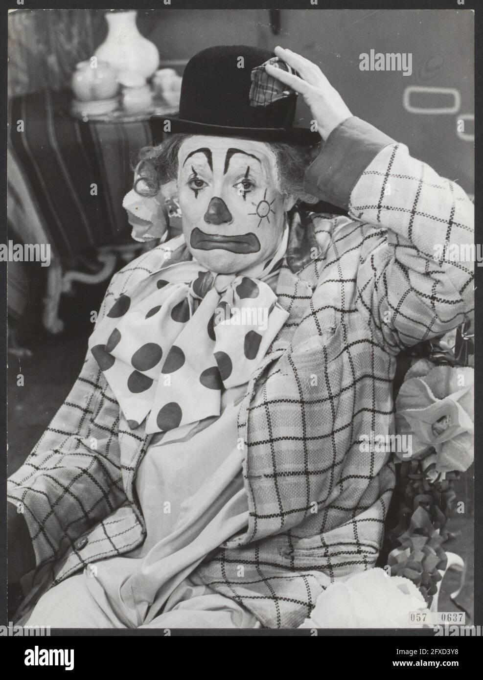 Pipo The Clown (Cor Witschge), 14 febbraio 1962, programmi di intrattenimento, clown, Ritratti, programmi televisivi, Paesi Bassi, foto agenzia stampa del XX secolo, notizie da ricordare, documentario, fotografia storica 1945-1990, storie visive, Storia umana del XX secolo, che cattura momenti nel tempo Foto Stock