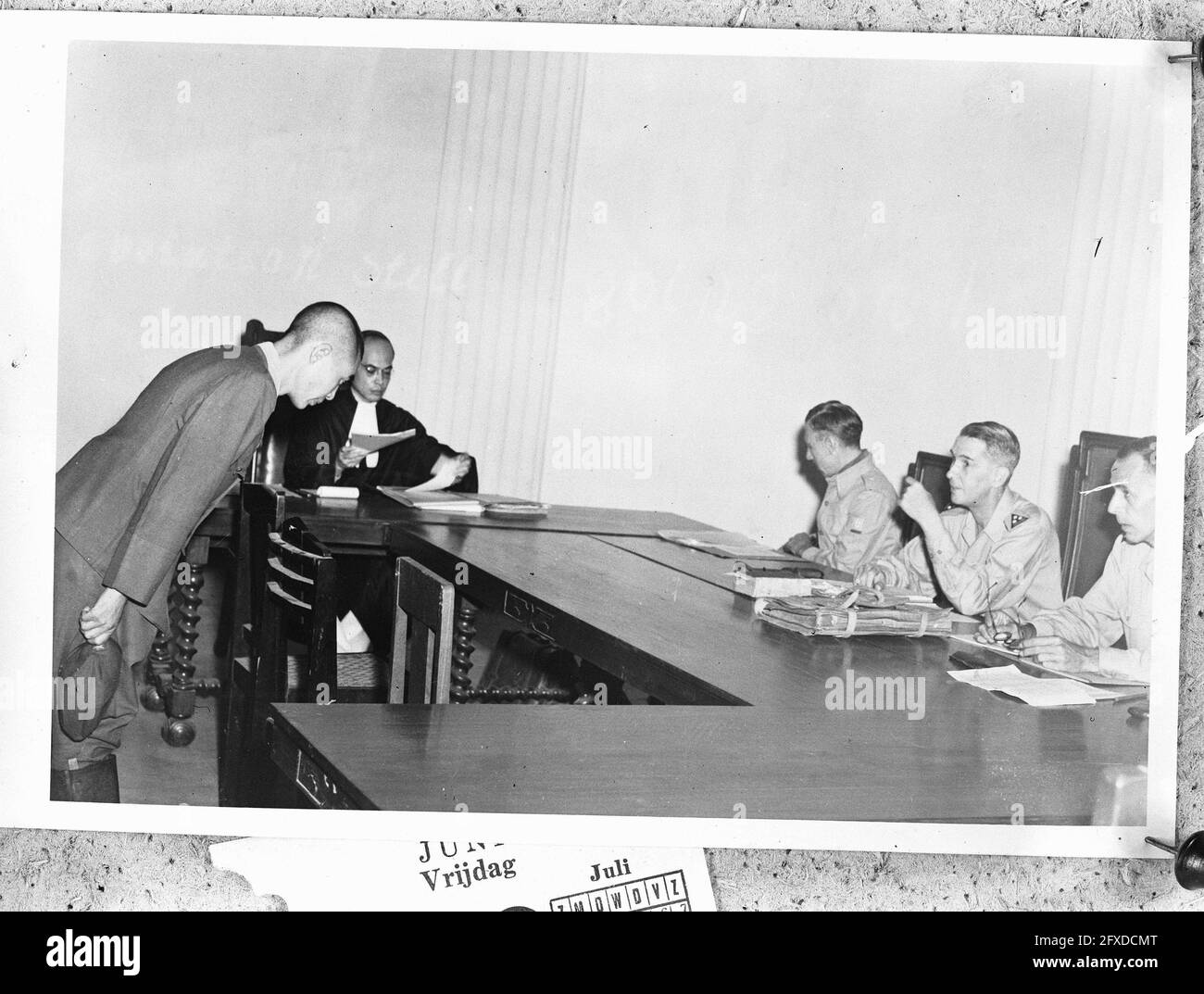 Sopei dinanzi ai suoi giudici, 26 agosto 1946, criminali di guerra, giurisprudenza, I Paesi Bassi, foto agenzia stampa del XX secolo, notizie da ricordare, documentario, fotografia storica 1945-1990, storie visive, Storia umana del XX secolo, che cattura momenti nel tempo Foto Stock