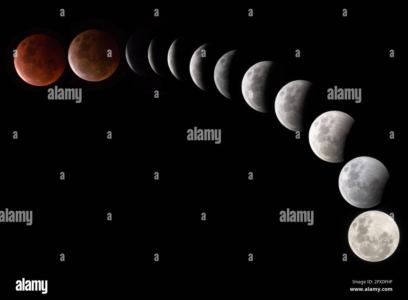 composito dell'eclissi lunare Foto Stock