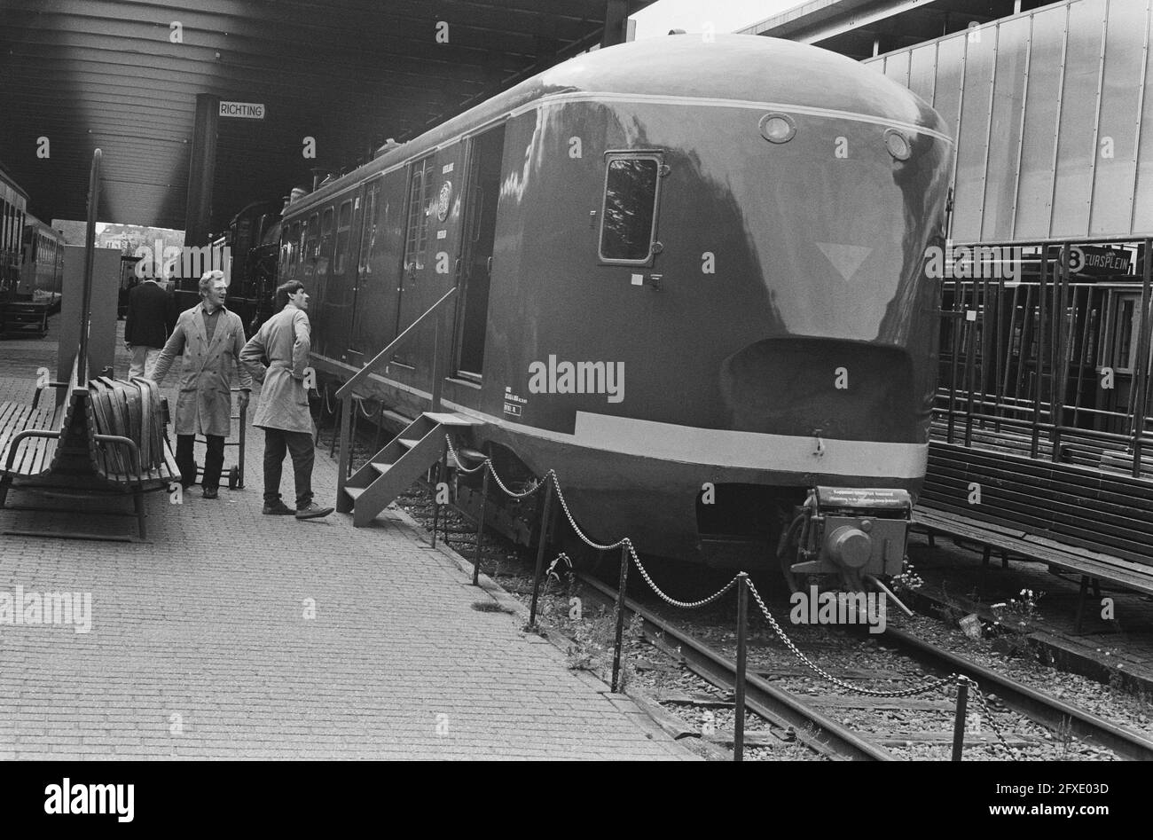 Streamline post coach rec 1902 dal 1938 nuovo al Museo ferroviario di Utrecht, 7 ottobre 1986, Paesi Bassi, foto agenzia stampa del XX secolo, notizie da ricordare, documentario, fotografia storica 1945-1990, storie visive, Storia umana del XX secolo, che cattura momenti nel tempo Foto Stock