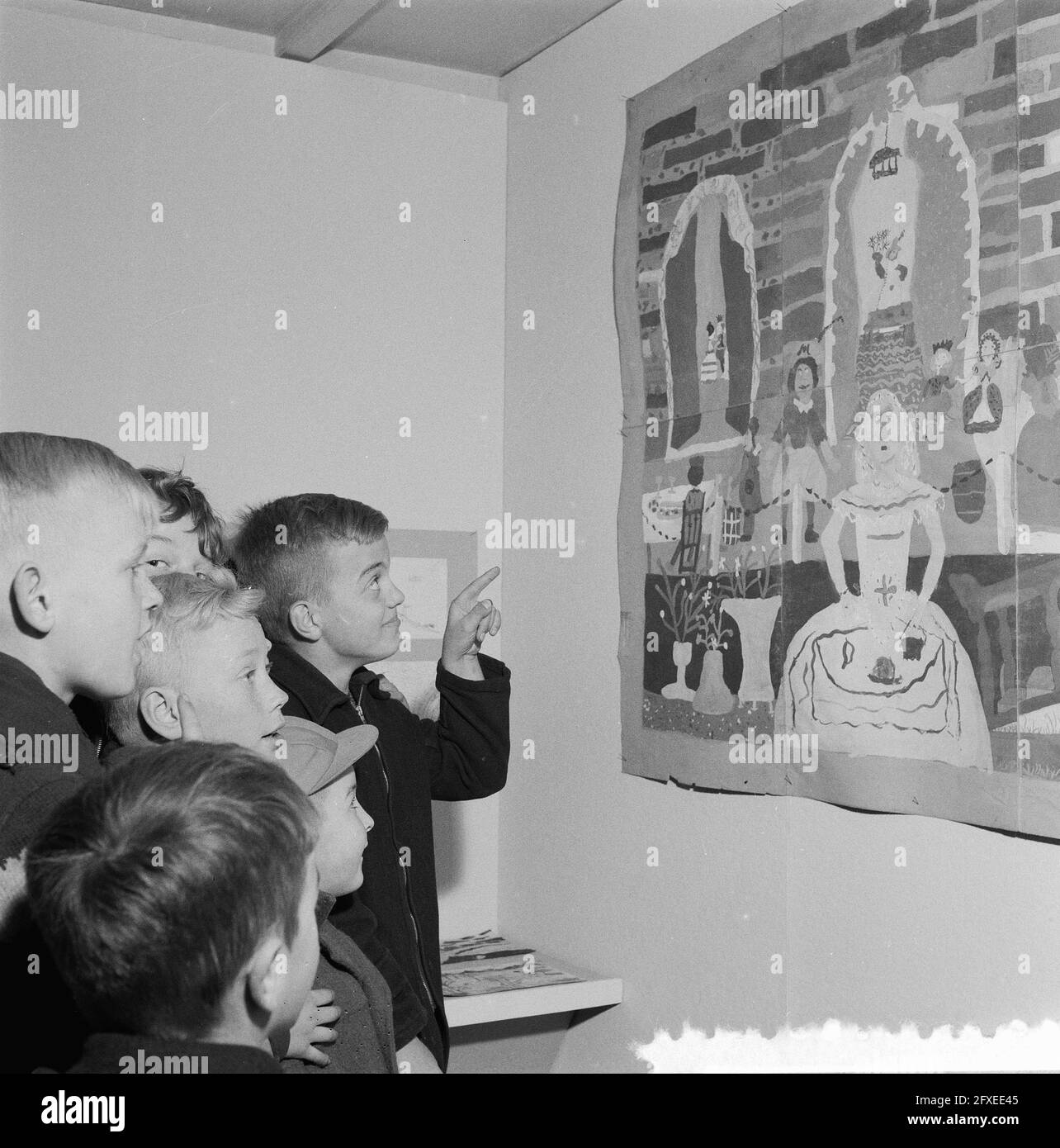 Mostra The Working Barge al Verfhoek, 17 novembre 1955, mostre, Paesi Bassi, foto agenzia stampa del xx secolo, notizie da ricordare, documentario, fotografia storica 1945-1990, storie visive, Storia umana del XX secolo, che cattura momenti nel tempo Foto Stock