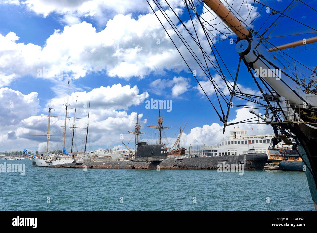 Soviet B-39 1970 sottomarino al Museo Marittimo sul Lungomare di San Diego, California Foto Stock